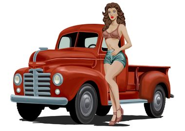 Retro Red Truck