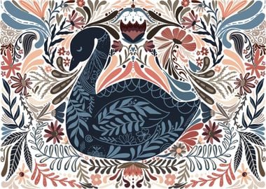 Folk art swan