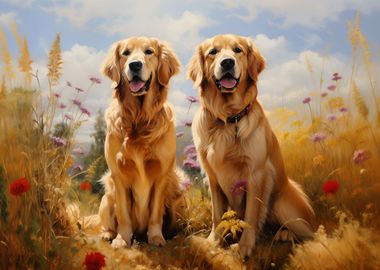 Two Golden retrievers