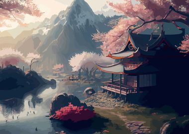 Cherry Blossom Japan Art