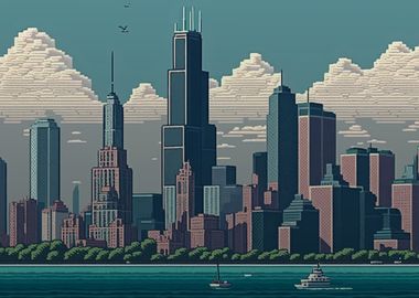 Chicago City Pixel Art