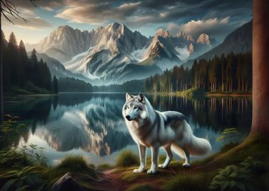 Mountain Wolf Landscape