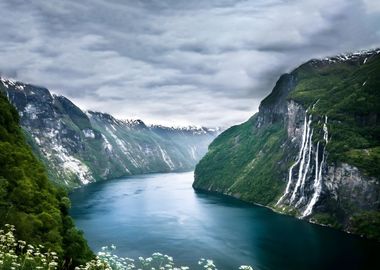 Norway Fjord Waterfall