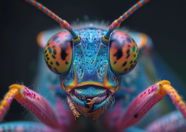 insect lit by neon lights