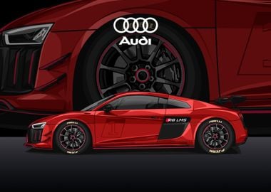 audi r8 red