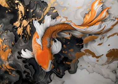 Koi Fish Marble Art