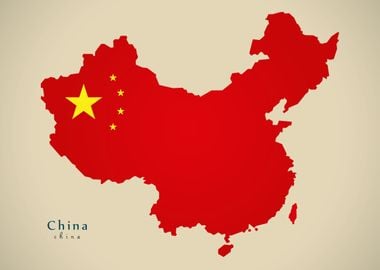 China map national flag