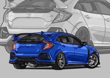 honda civic type r blue