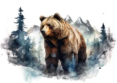 double exposure bear