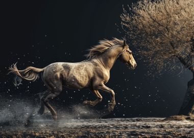 Fantasy Wild Horse Running