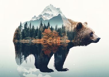 double exposure bear