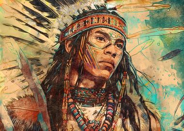 Native American Chief Art