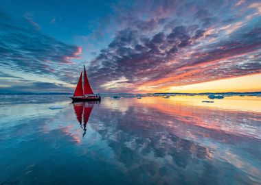 Greenland fire sky