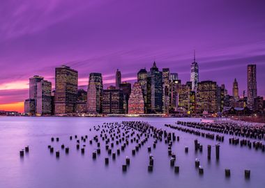 New York Violet Sunset