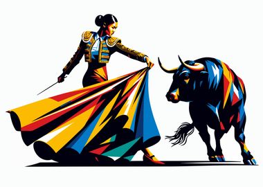 Bullfighting wpap pop art