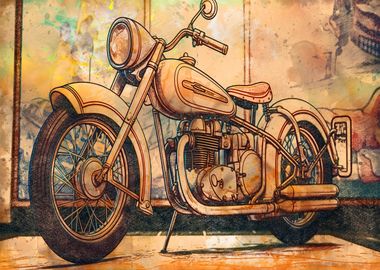 Vintage Motorcycle Art