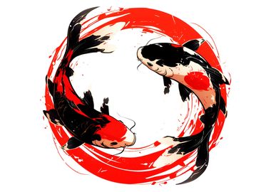 Japan Asia Koi Sun Symbol