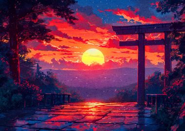 gate japanese landscape