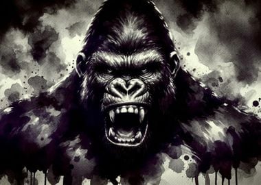 Dark Angry Gorilla