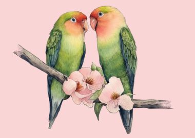 Lovebird watercolor