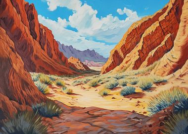 Desert canyon landscape 