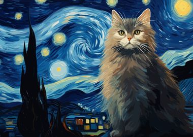 Starry Night Cat