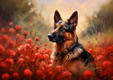 German Shepherd dog in pop