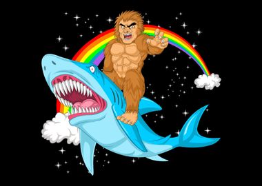 bigfoot riding shark