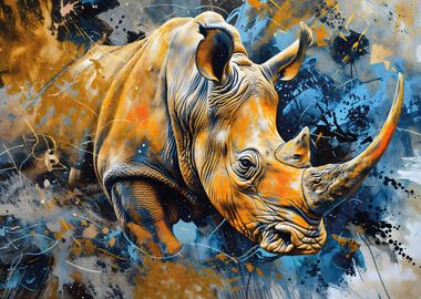 Rhino Artwork Painting