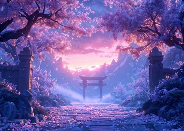 Japan Cherry Blossom Gate