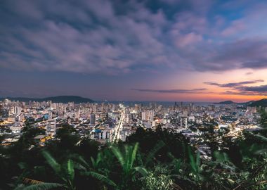 Evening skyline Santos