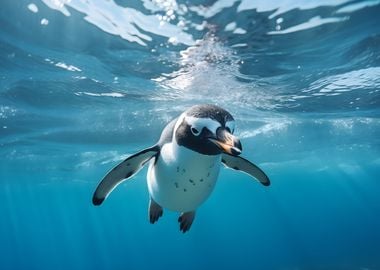 Penguin swimming