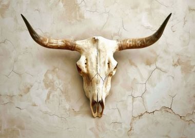 Long Horn Bull Skull