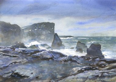 Icelandic rocky coast art