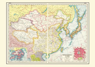 Map of China and Japan