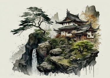 Chinese ink landscape