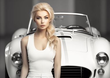 Blonde girl and AC cobra