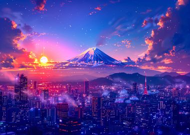 Tokyo at Sunset aesthetic