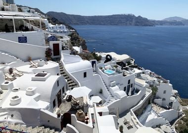 Santorini View Sea Rocks