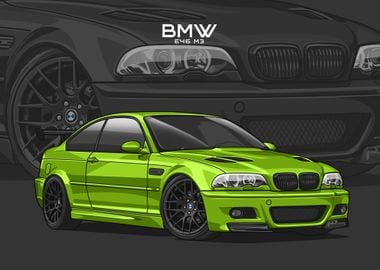 BMW E46 M3 green light