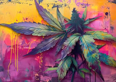 Pink Cannabis Street Mural