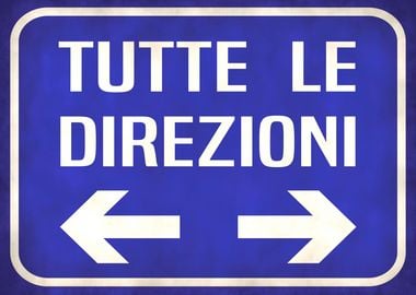 Street sign blue tutte le