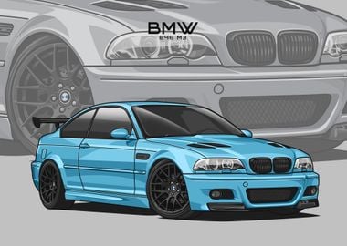 BMW E46 M3 light blue