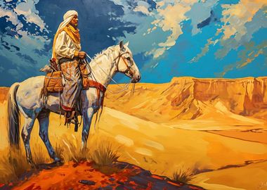 Desert nomad on horseback