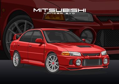 Mitsubishi Lancer red