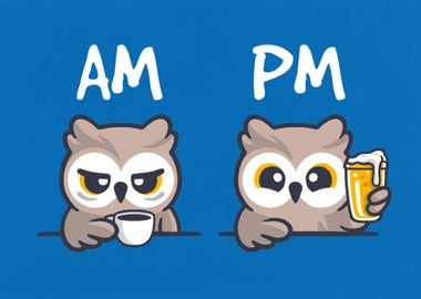 am pm owl clock