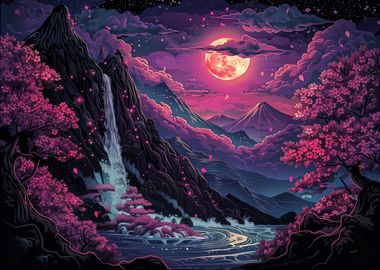 Aesthetic Neon Forest Art