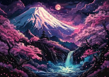 Fuji Neon Landscape art