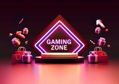 Gaming Zone Neon Poster