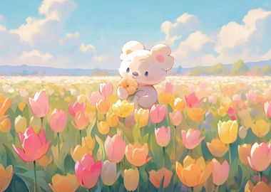 Adorable bear tulips